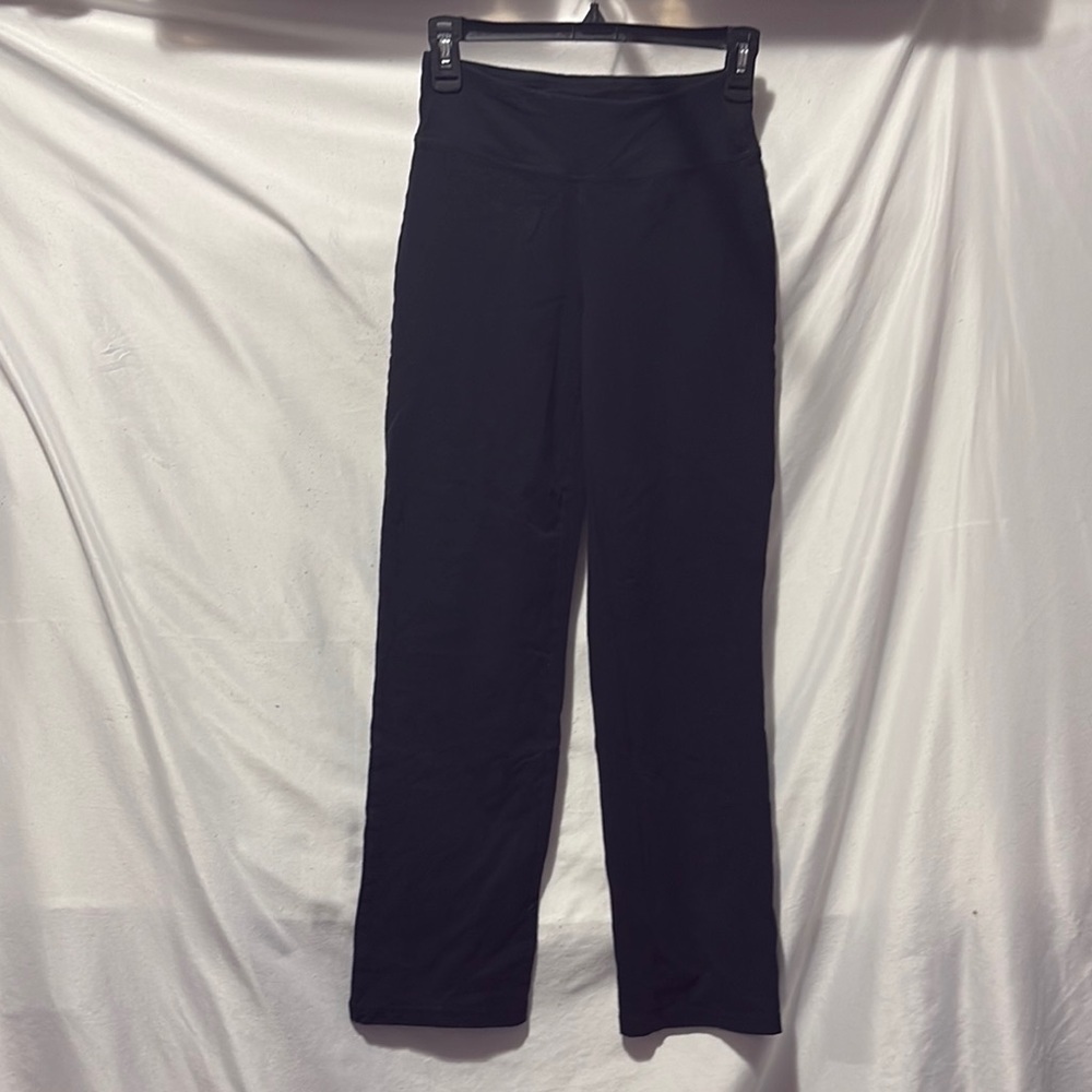Sleek Black Straight Leg Pants with Textured Fabric